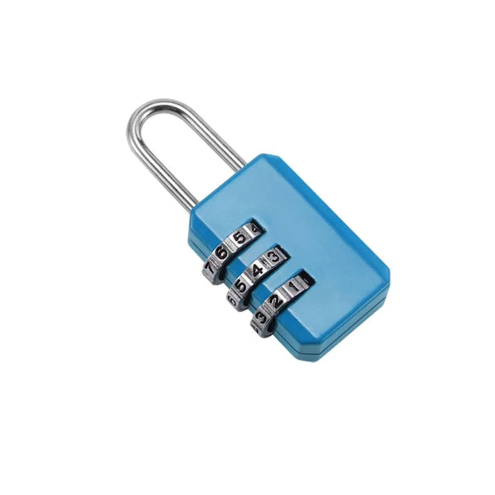 Candado de Seguridad de 3 Dígitos para Mochilas y Maletas Azul S1114-1
