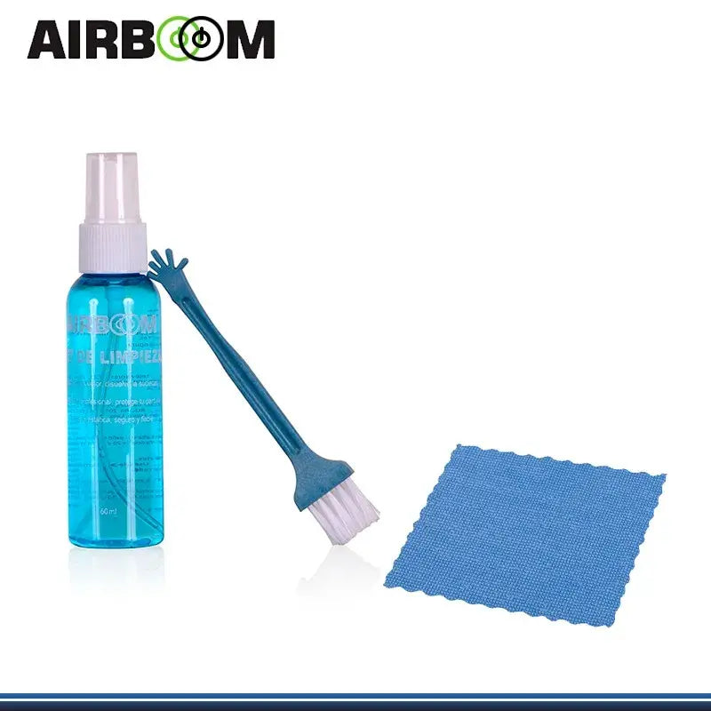 Kit Limpiador de Pantallas y Teclados Airboom con Paño y Cepillo (60ml) s2077