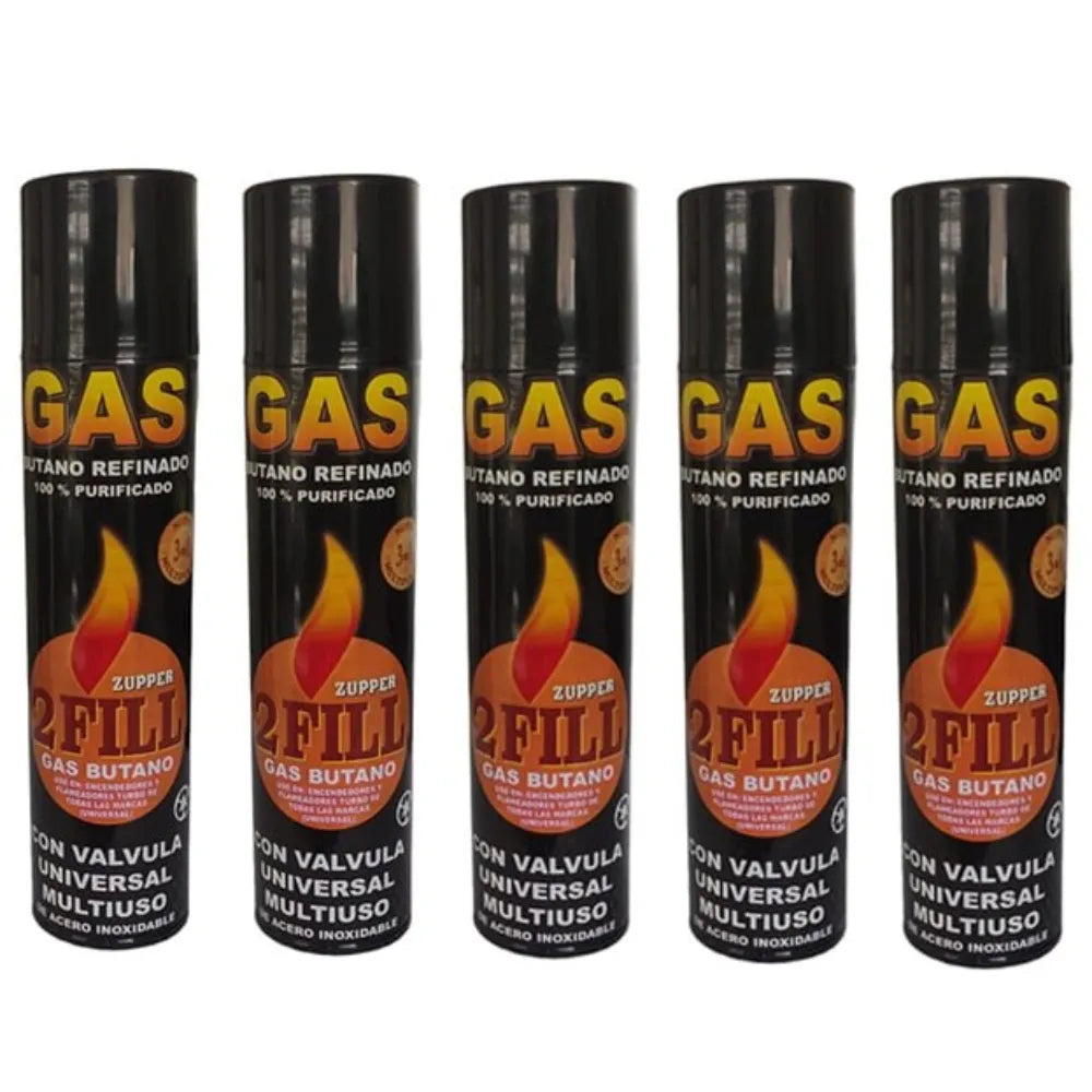 5 Gas Butano Ultra Refinado Recarga Todo Tipo Encendedores S1728