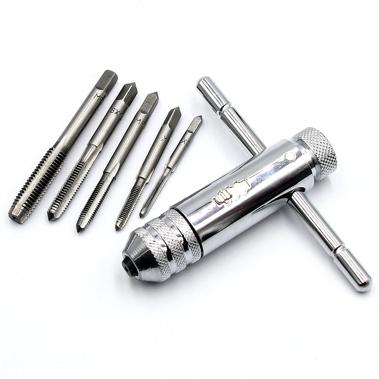 Juego de Maneral de Trinquete Tipo T con 5 Machuelos de Roscar (M3-M8) S2119