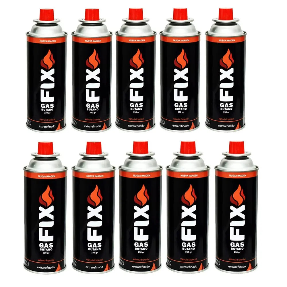 10 Gas Butano FIX Ultra Refinado Valvula Universal Cocinillas Flameador S1744