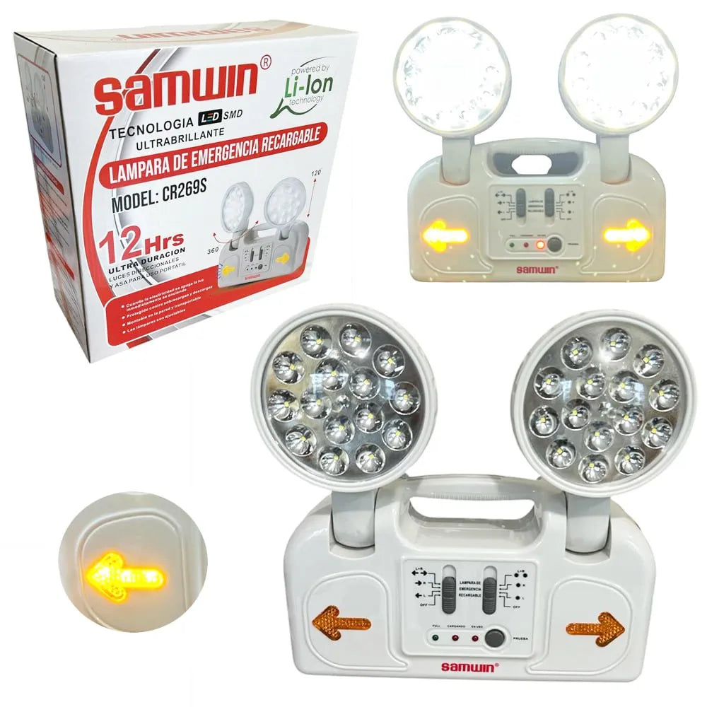Luz Lampara Led de Emergencia Recargable Samwin 12 Horas Smd S1925