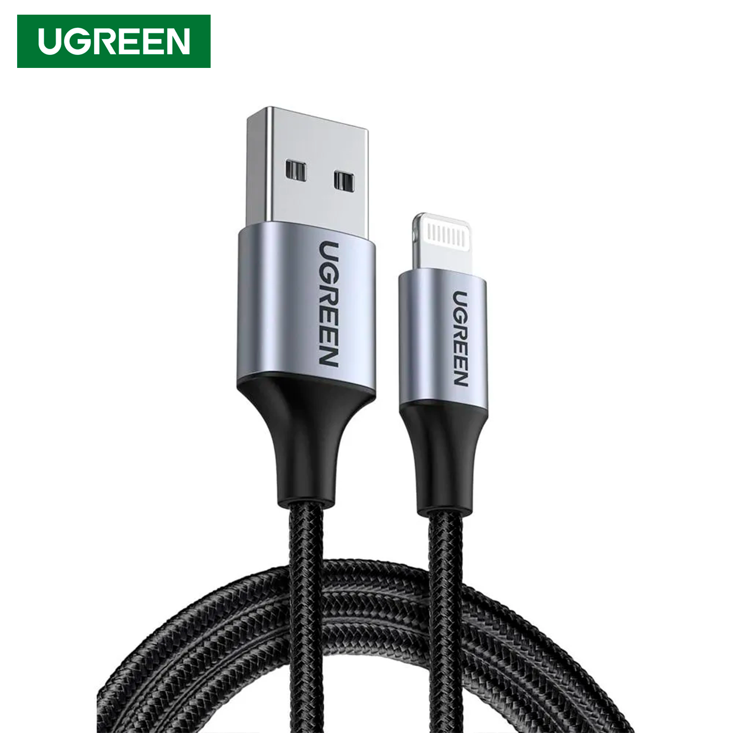 Cable USB-A a Lightning Ugreen Trenzado Carcasa de Aluminio 1 Metro Negro S2201