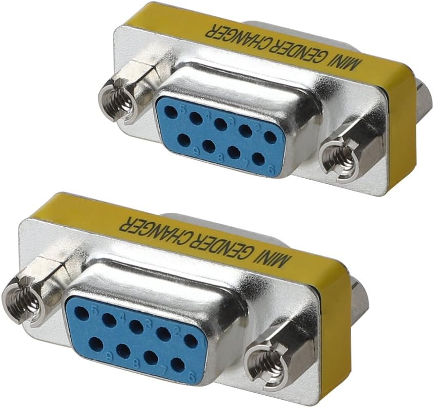 Pack de 10 Adaptadores Mini de Género DB9 Hembra a Hembra (9 Pines) RS232 / VGA S0925