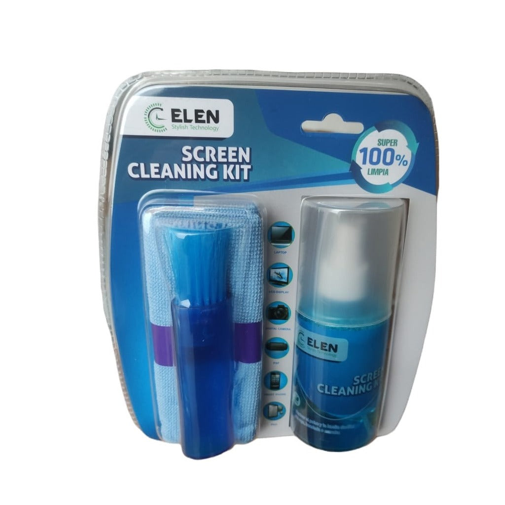 Kit de Limpieza Para Pantallas Tv Laptop Móviles Fco 200ml 3 en 1 Elen S0996
