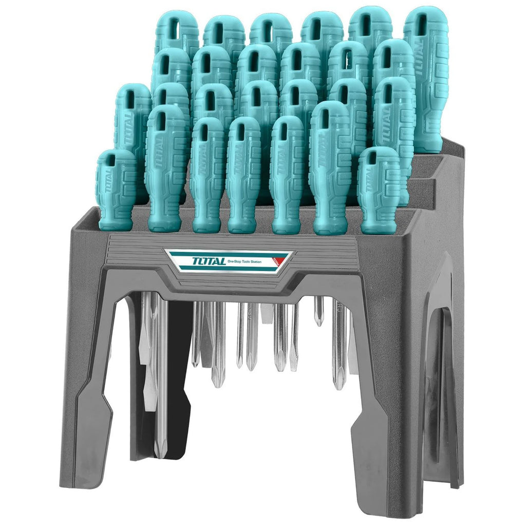 Juego de Destornilladores 26 Piezas TOTAL Acero Cr-V Puntas Magnéticas con Estación Base Organizadora THTDC252601 S2319