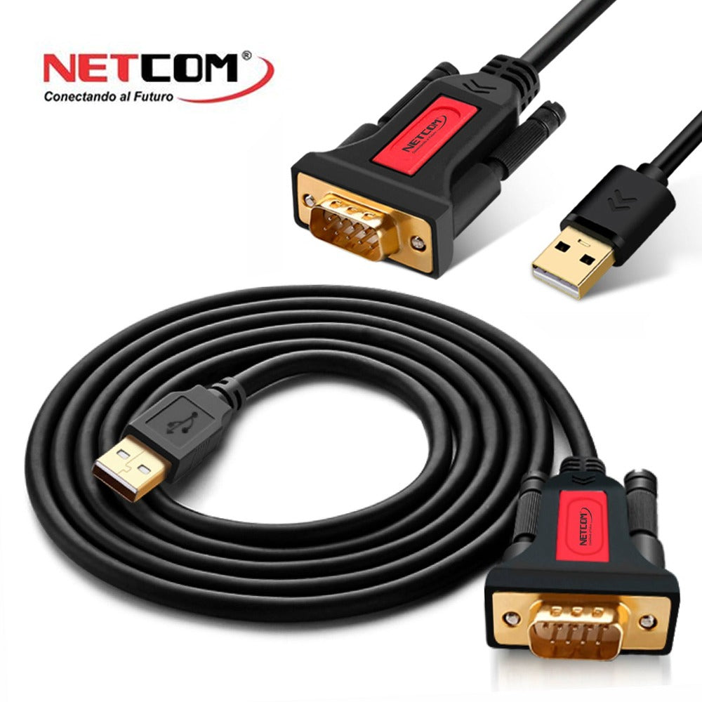 Cable Adaptador USB a Serie RS232 DB9 Serial 1.5 metros NETCOM S1177