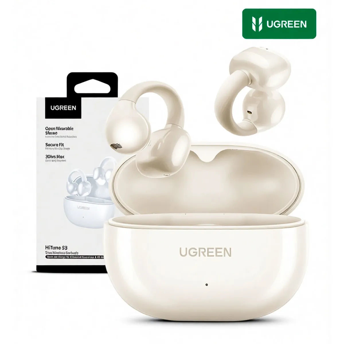 Audífonos Inalámbricos Open-Ear Ugreen HiTune S3 WS209 Bluetooth 5.4 IPX5 Batería 30H Blanco S2219