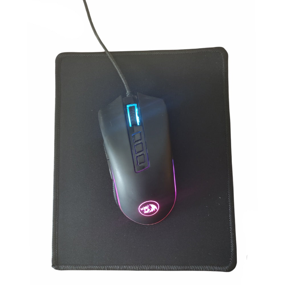 Mouse Pad Base de Escritorio 22x18cm | Bordado Premium Negro S0805