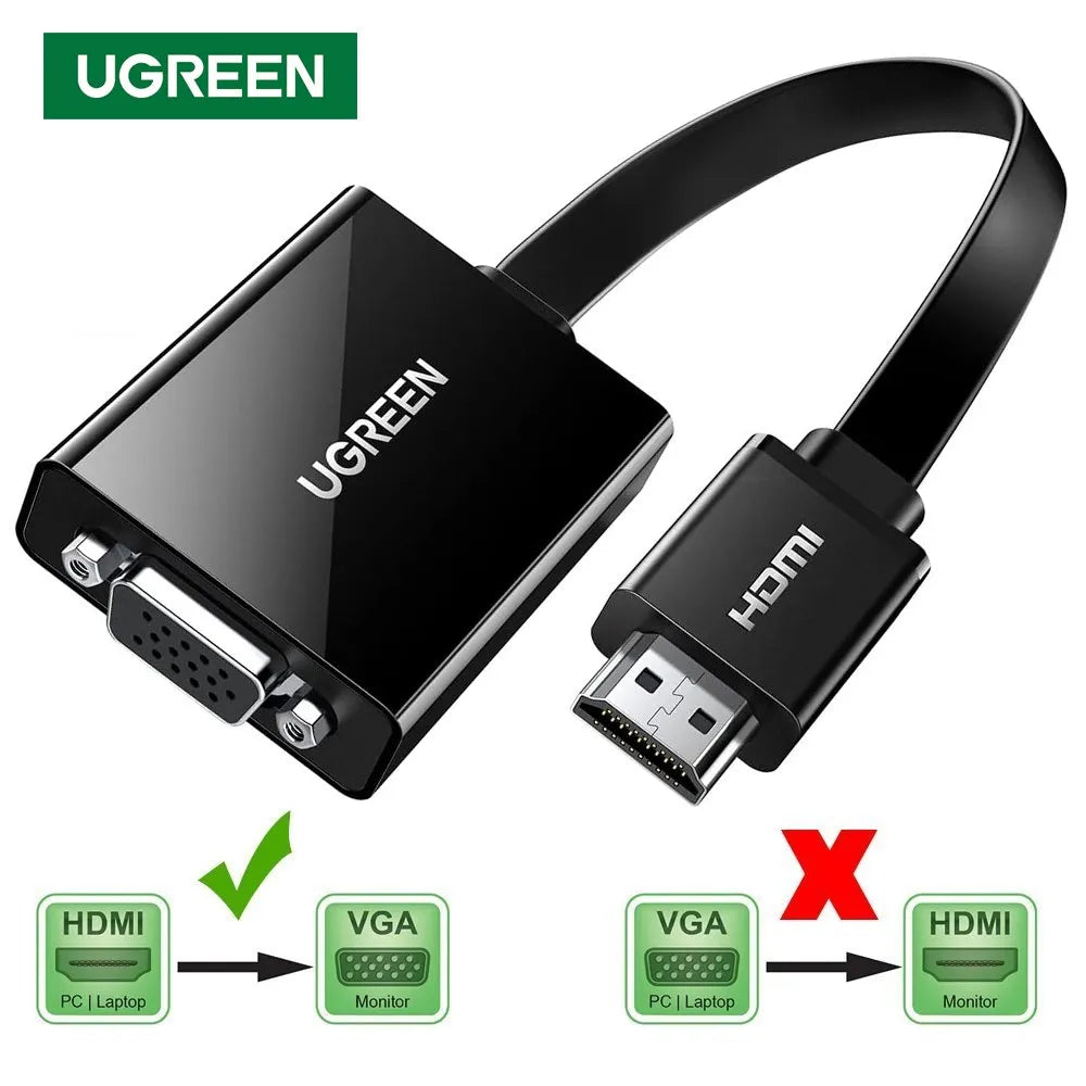 Adaptador Convertidor de HDMI a VGA UGREEN audio jack 3.5mm 60hz 40248 S1645