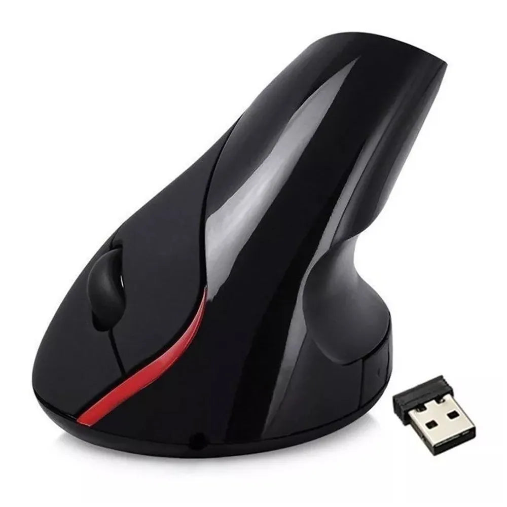 Mouse Vertical Inalambrico Ergonómico Usb Recargable Negro S1568
