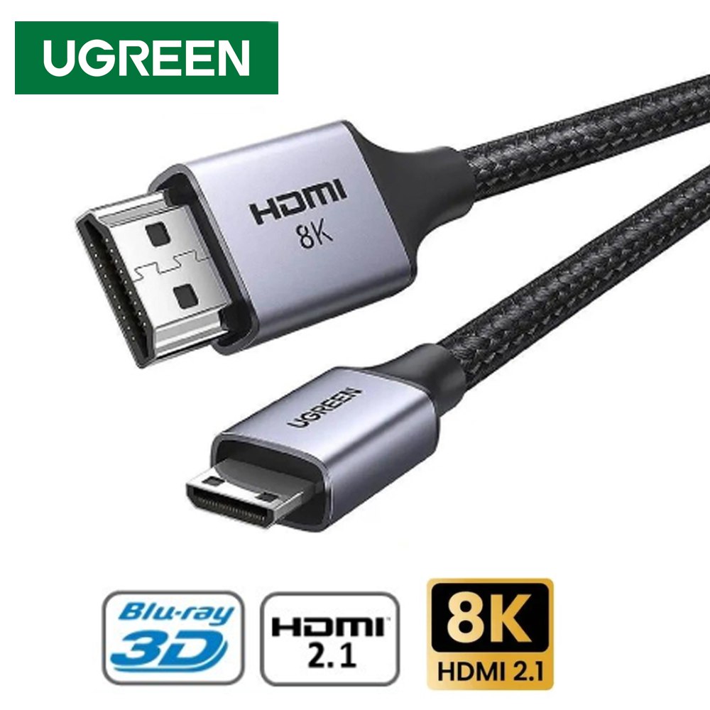 Cable Mini Hdmi a Hdmi 2 Metros UGREEN 2.1 8K 60 Hz Ultra HD eARC S1538