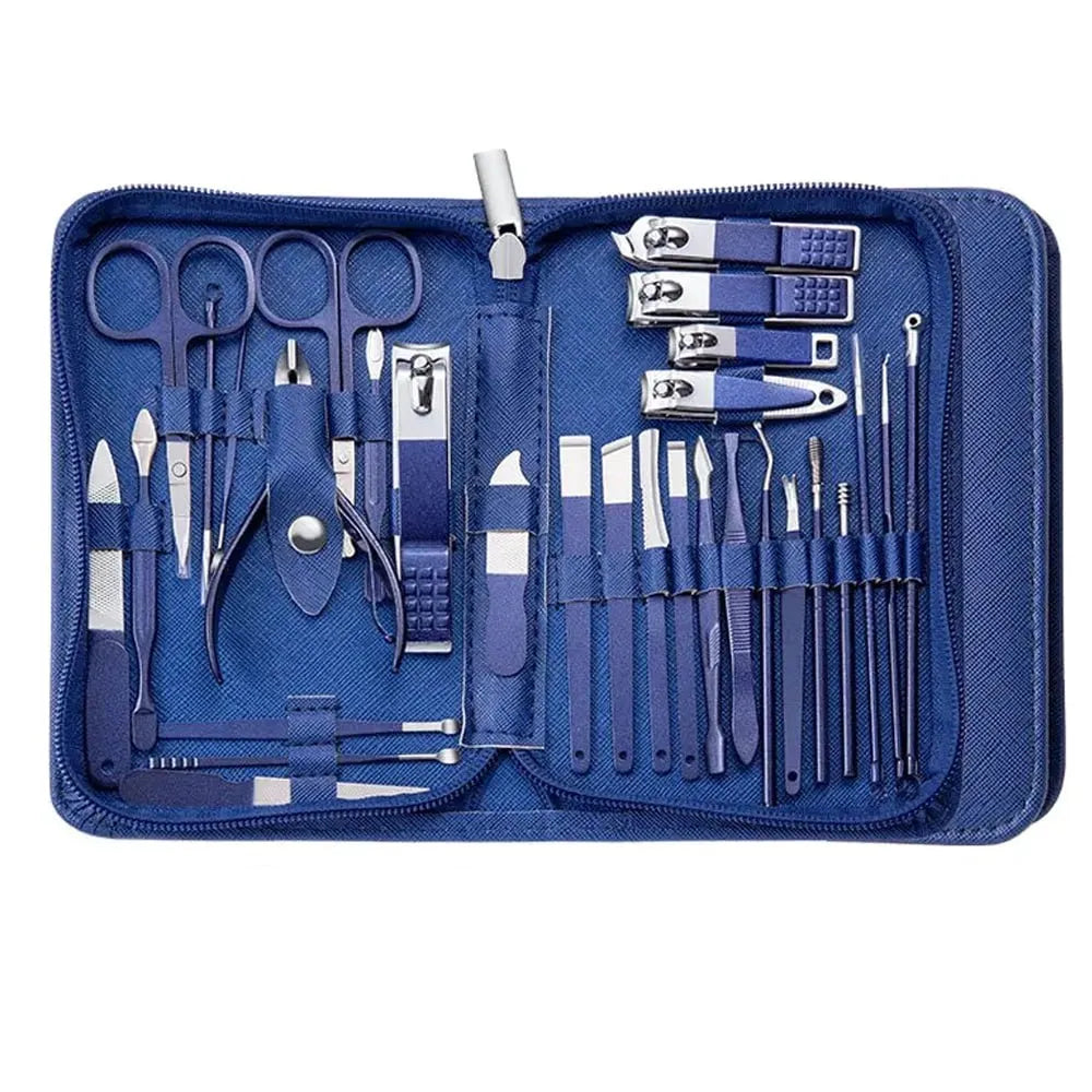 Kit Profesional de Manicura y Pedicura 30 en 1 (Acero Inoxidable) + Estuche S1476