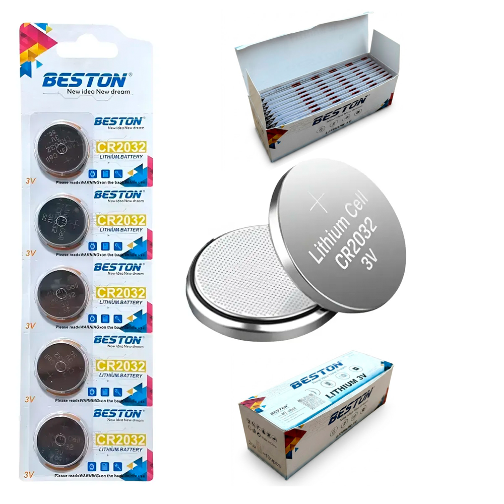Caja de Pilas de Litio 3V Beston CR2032 (100 Unidades) S2116