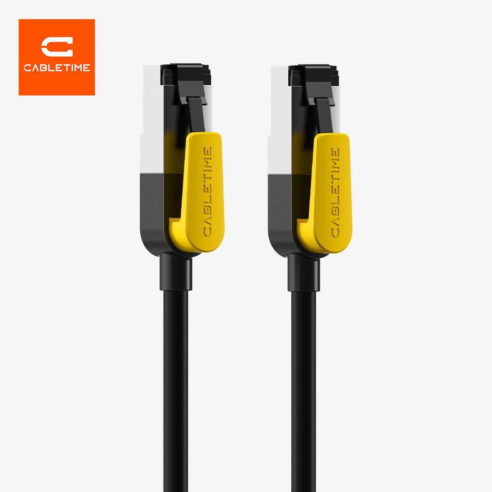 Cable de Red Ethernet Cat 7 CABLETIME 3 Metros 10Gbps 600MHz Doble Blindaje S/STP Conductor Cobre Puro 26AWG Conectores RJ45 Blindados con Protector Snagless Amarillo para PC Router Switch y Consolas S2364