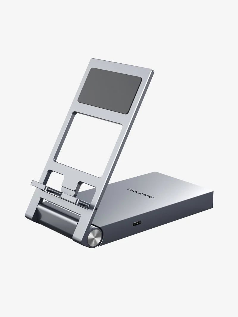 Hub USB-C 8 en 1 y Soporte Plegable CABLETIME 4K 60Hz PD 100W SD/TF 3.5mm Aluminio iPad Pro Switch s2279