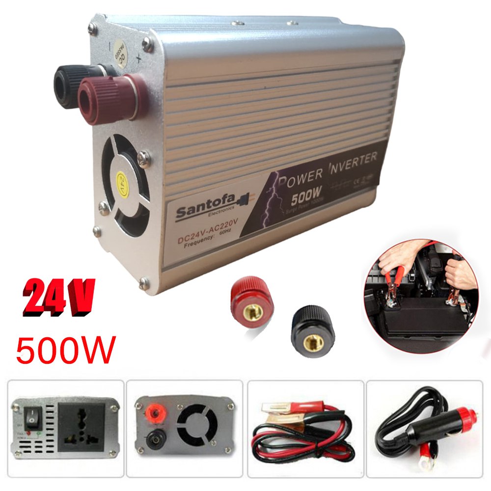 Inversor de Corriente 24V a 220V | 500W - 1000W Pico | USB SANTOFA S1382