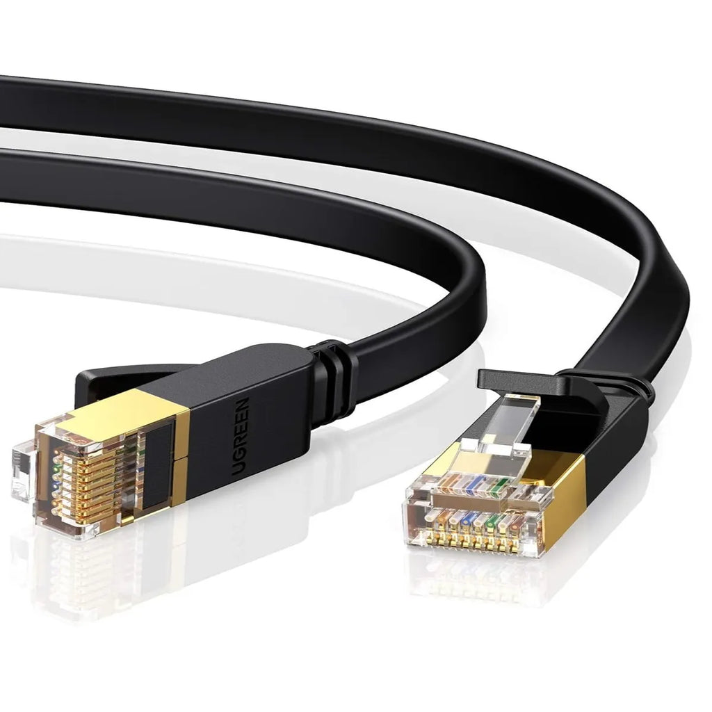 Cable de Red Ethernet Cat 7 RJ45 Plano Blindado Ugreen de 1 Metro Negro (NW106 - 11260) S2167