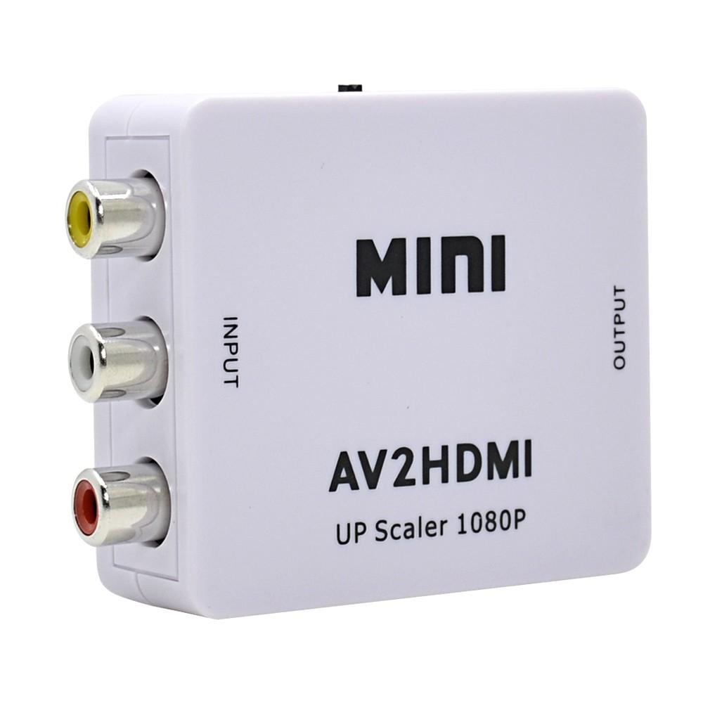 Convertidor Adaptador AV RCA a HDMI 1080p Full HD Video Blanco S0067