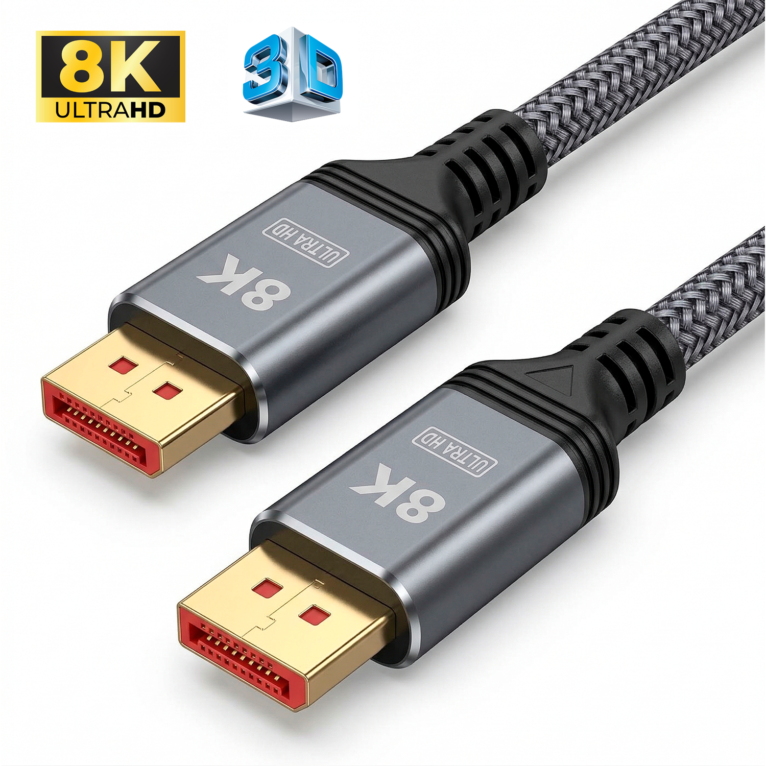 Cable DisplayPort a DisplayPort 8K Ultra HD Premium Trenzado 2 Metros s2085