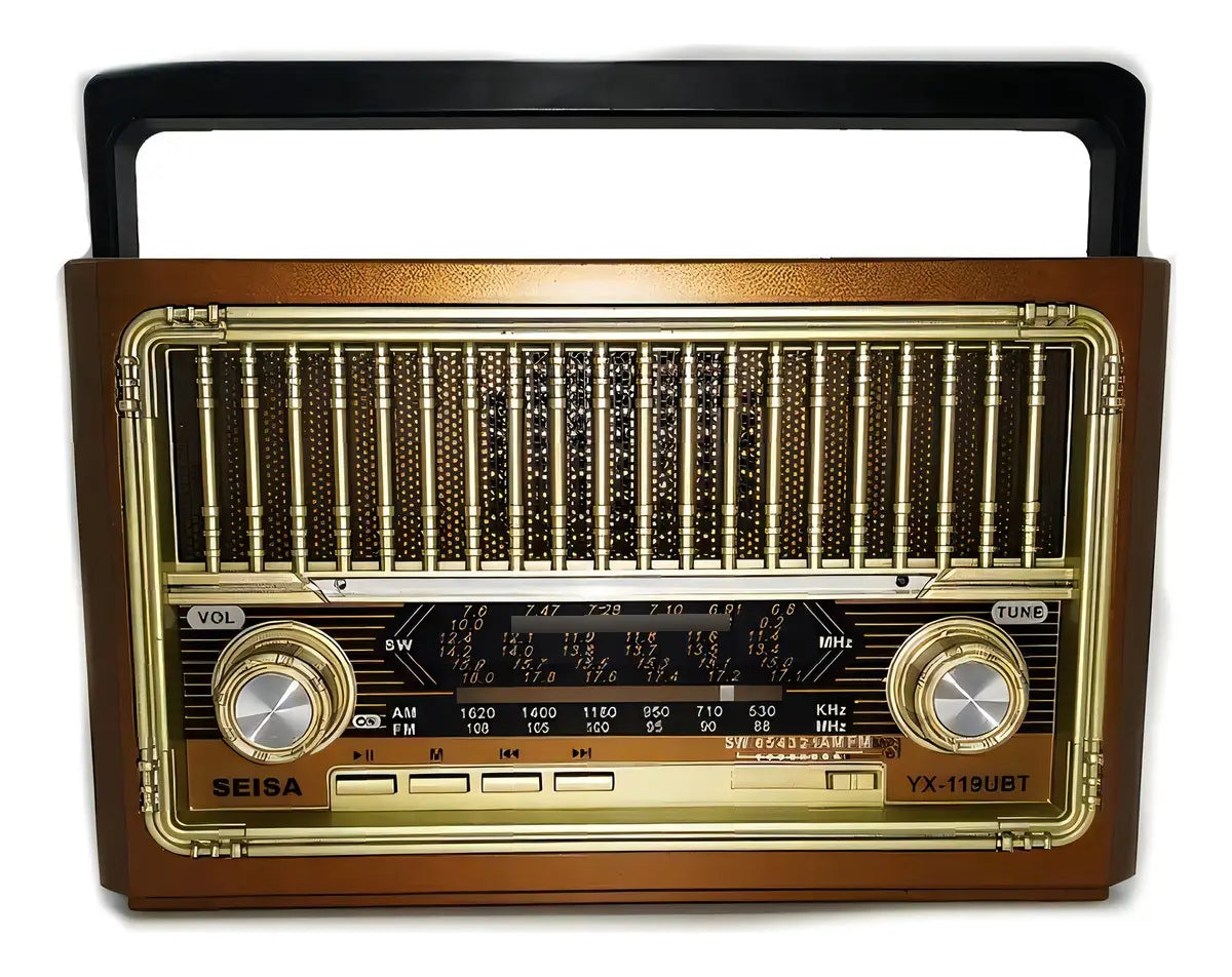 Radio Portátil Retro Vintage SEISA YX-119UBT AM/FM/SW con Bluetooth, Linterna y Luz LED S2154