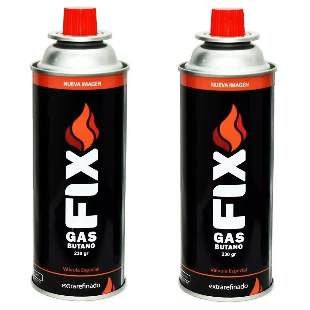 2 Gas Butano FIX Ultra Refinado Valvula Universal Cocinillas Flameador S1740