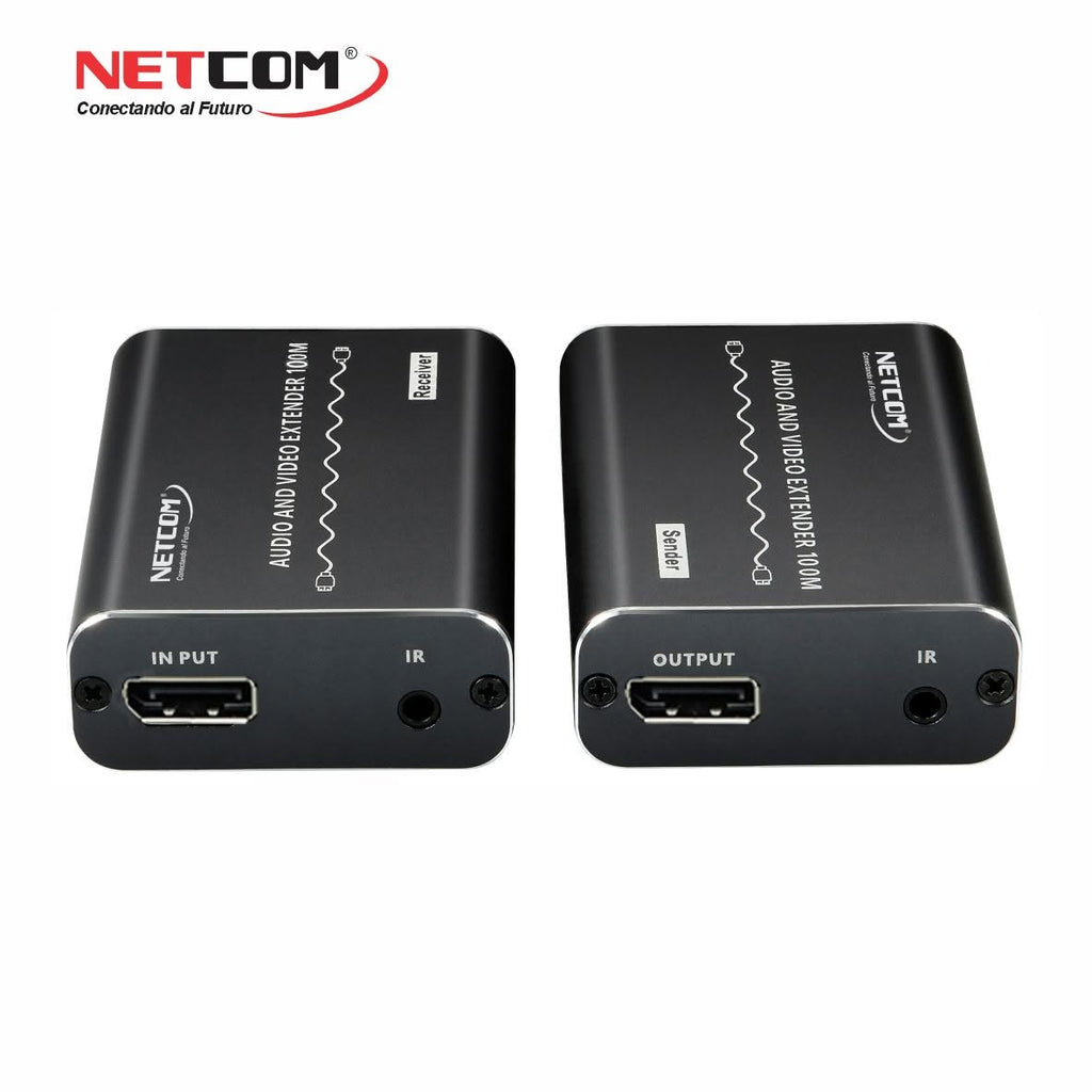 Extender DisplayPort 4K a 100 Metros NETCOM VIA UTP RJ45 Audio y Video PE-ED0100 S2150