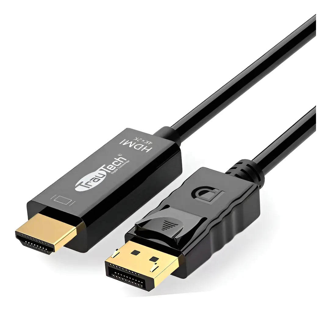 Cable Convertidor DisplayPort a HDMI 4K@30Hz TrauTech (1.8 Metros) s2101