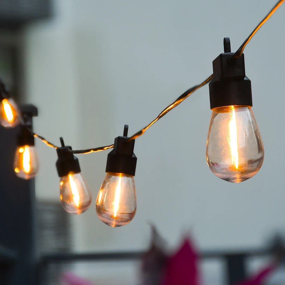 Guirnalda 15 Bombillas 15 metros LED Vintage Jardin Fiestas exterior S0818