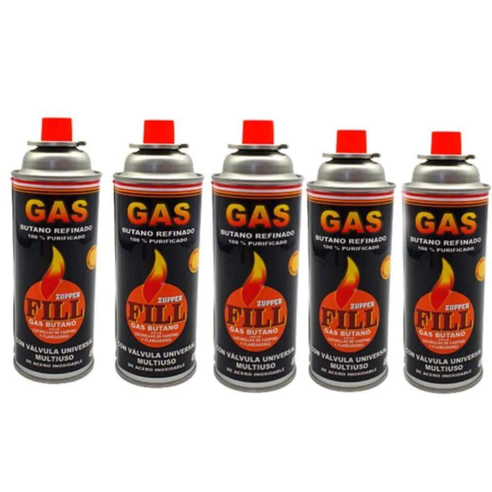 5 Gas Butano Ultra Refinado Valvula Universal Cocinillas Fill S1733