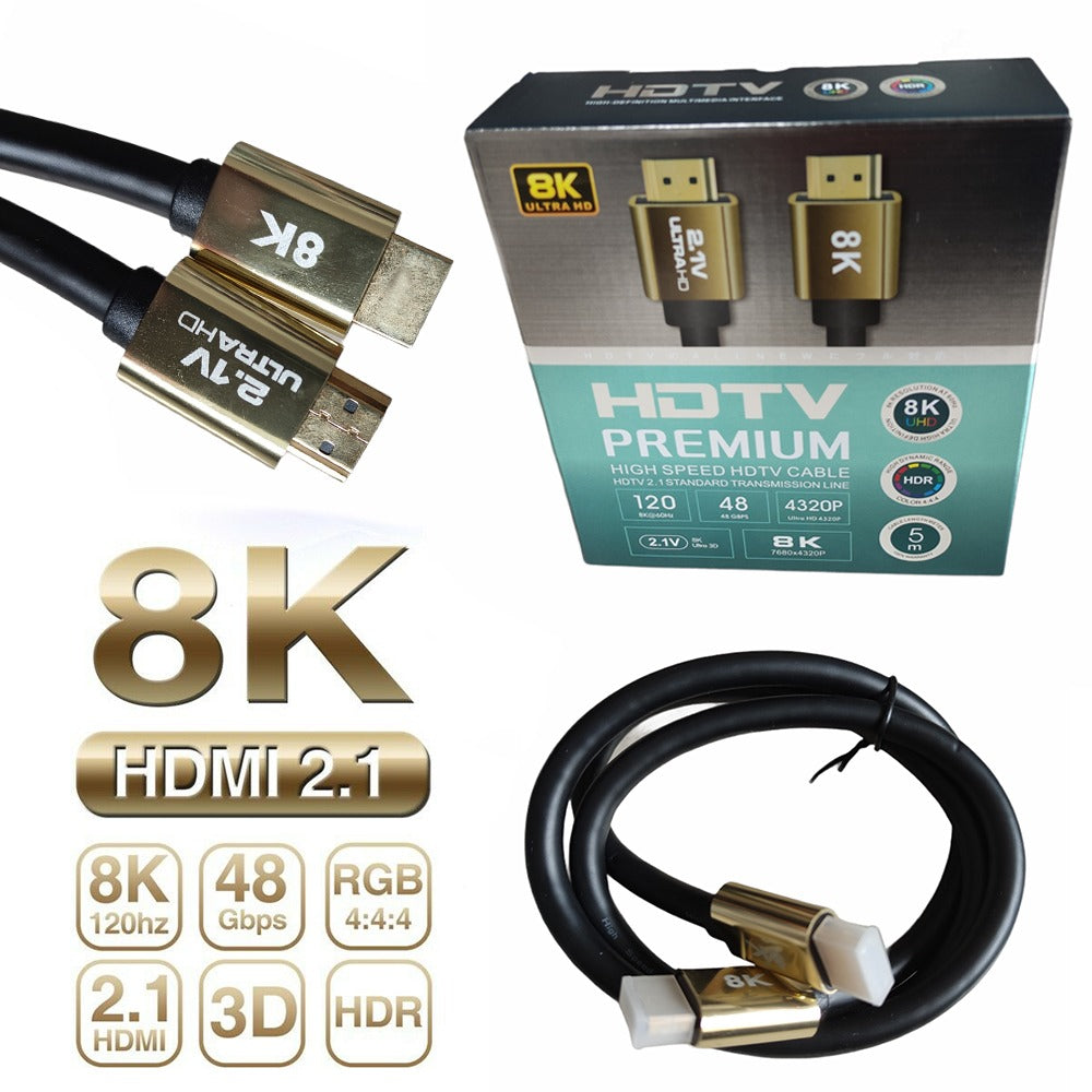 Cable Hdmi 2.1V 8k Ultra Hd 3d 3 Metros 4320p Premium 48Gbps HDR- PVC S0785