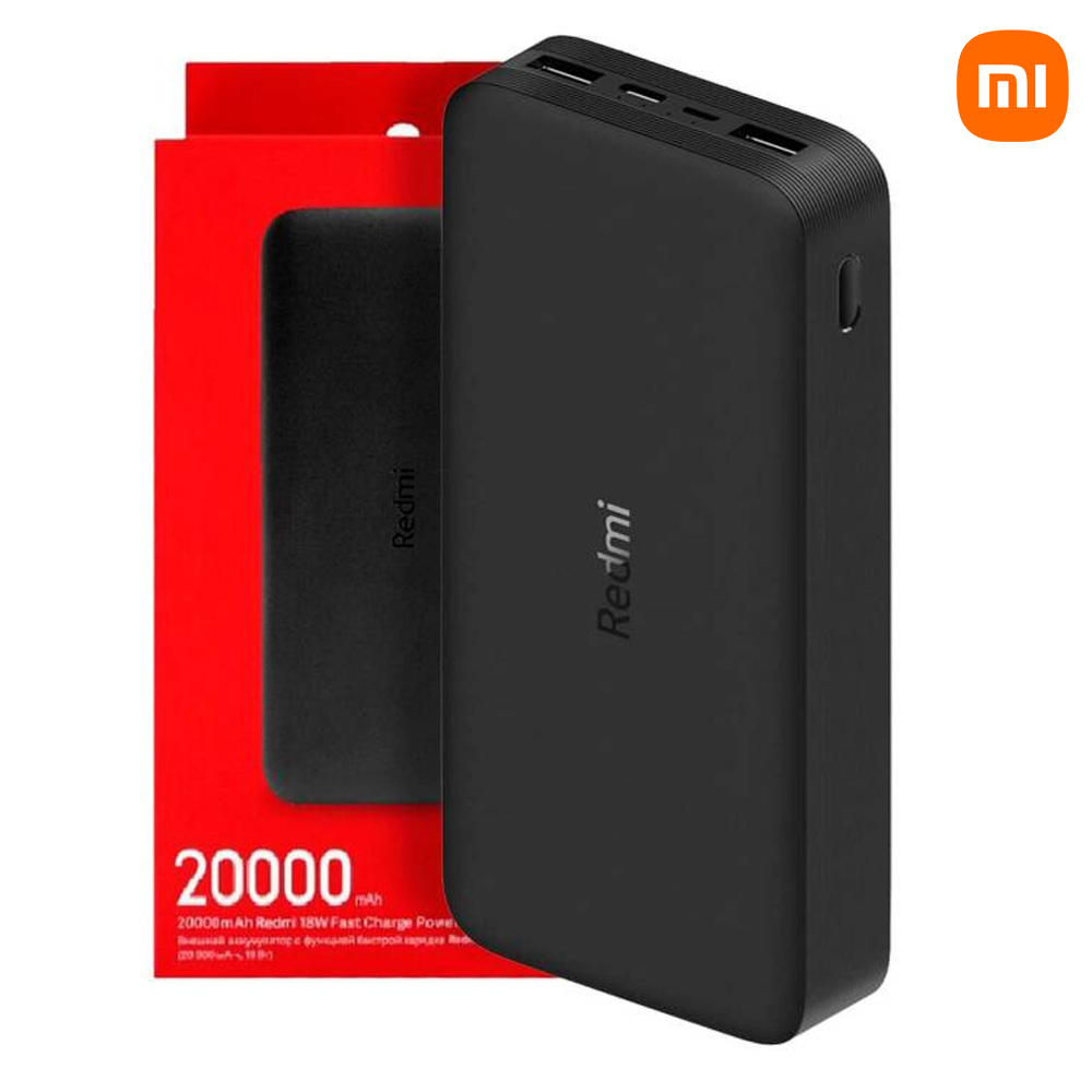 Cargador Batería Portátil Power Bank Xiaomi Redmi 20000 mAh 18W Carga Rápida Negro S2193