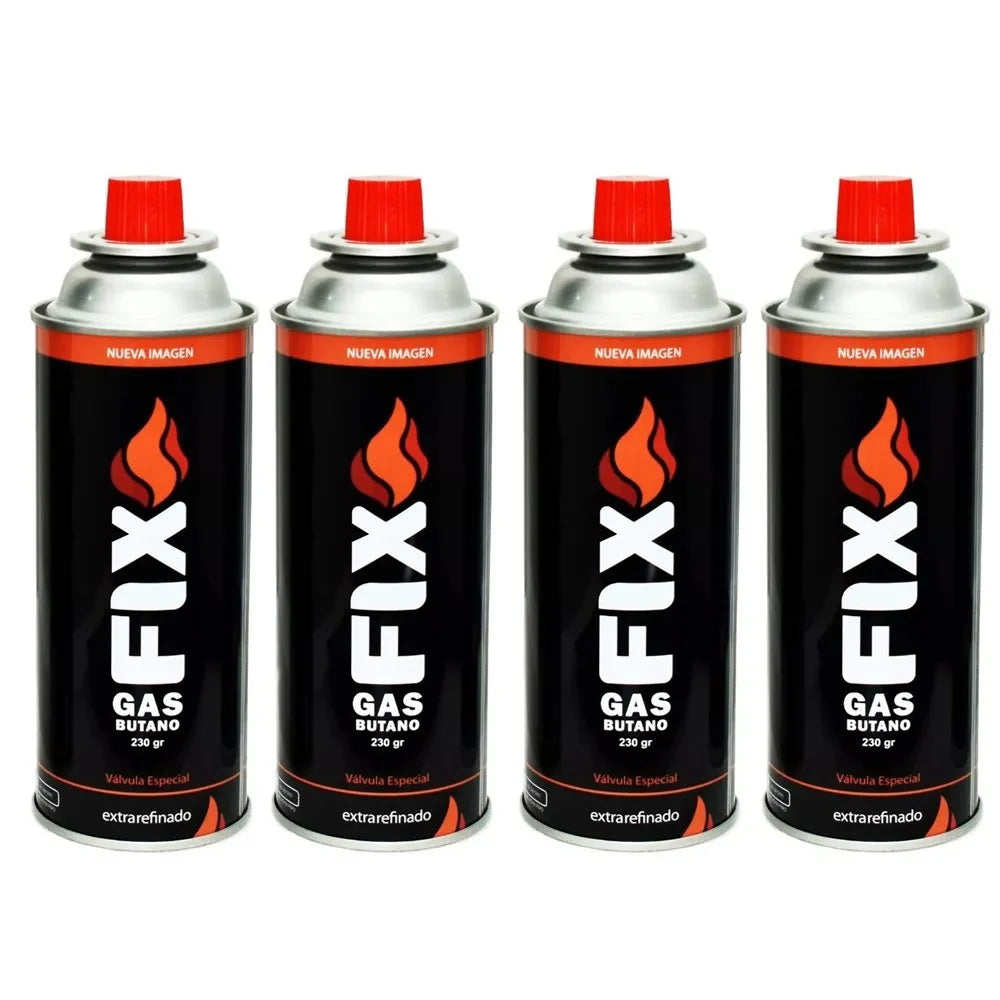 4 Gas Butano FIX Ultra Refinado Valvula Universal Cocinillas Flameador S1742