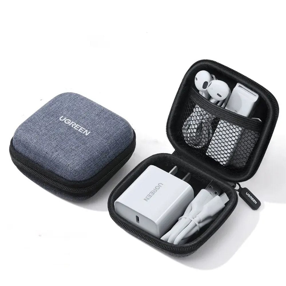 Estuche Funda UGREEN Portatil Para Audifonos Cables Eva Gris S1522