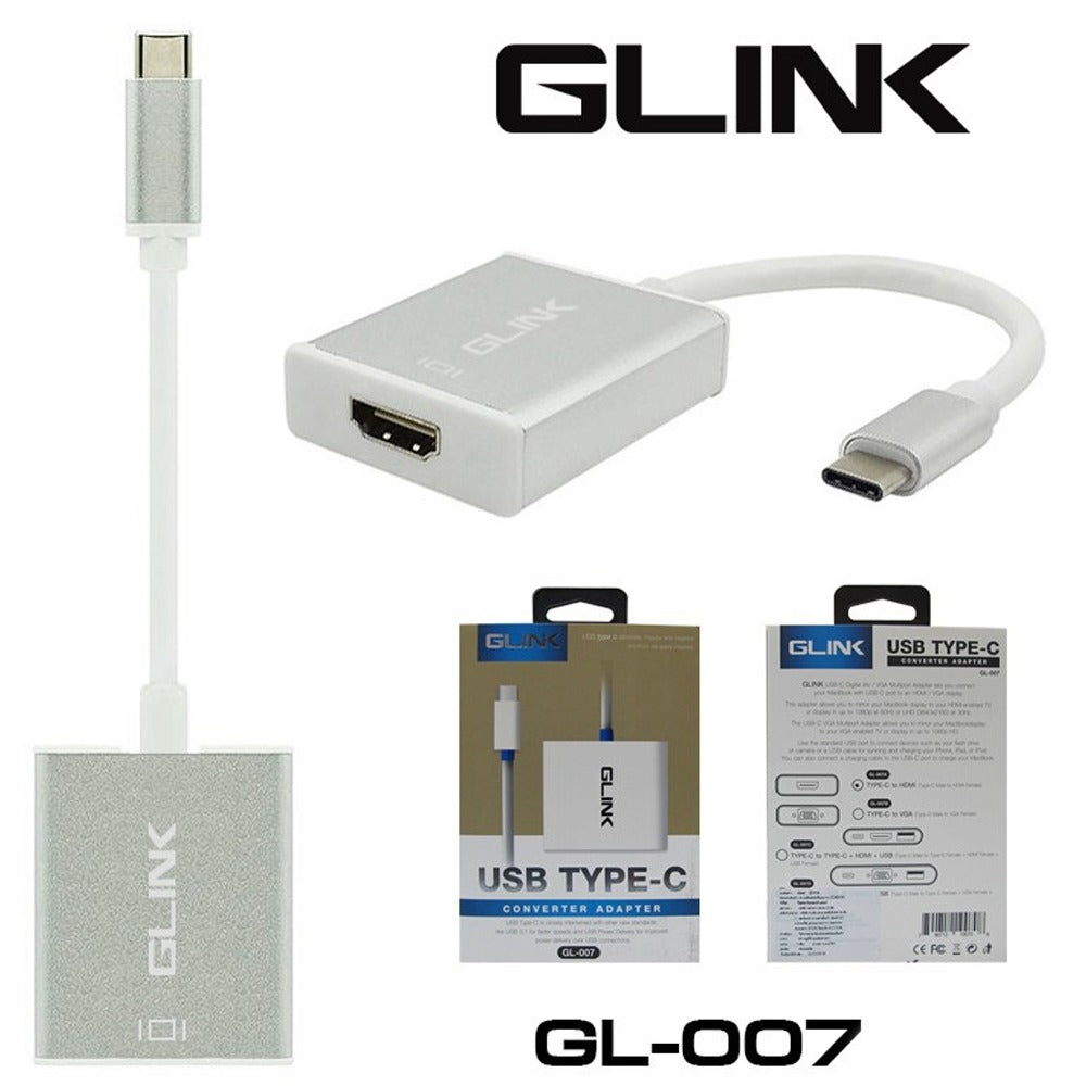 Convertidor Adaptador TIPO C a Hdmi Audio Digital Hd 1080p GLINK 007 S1062