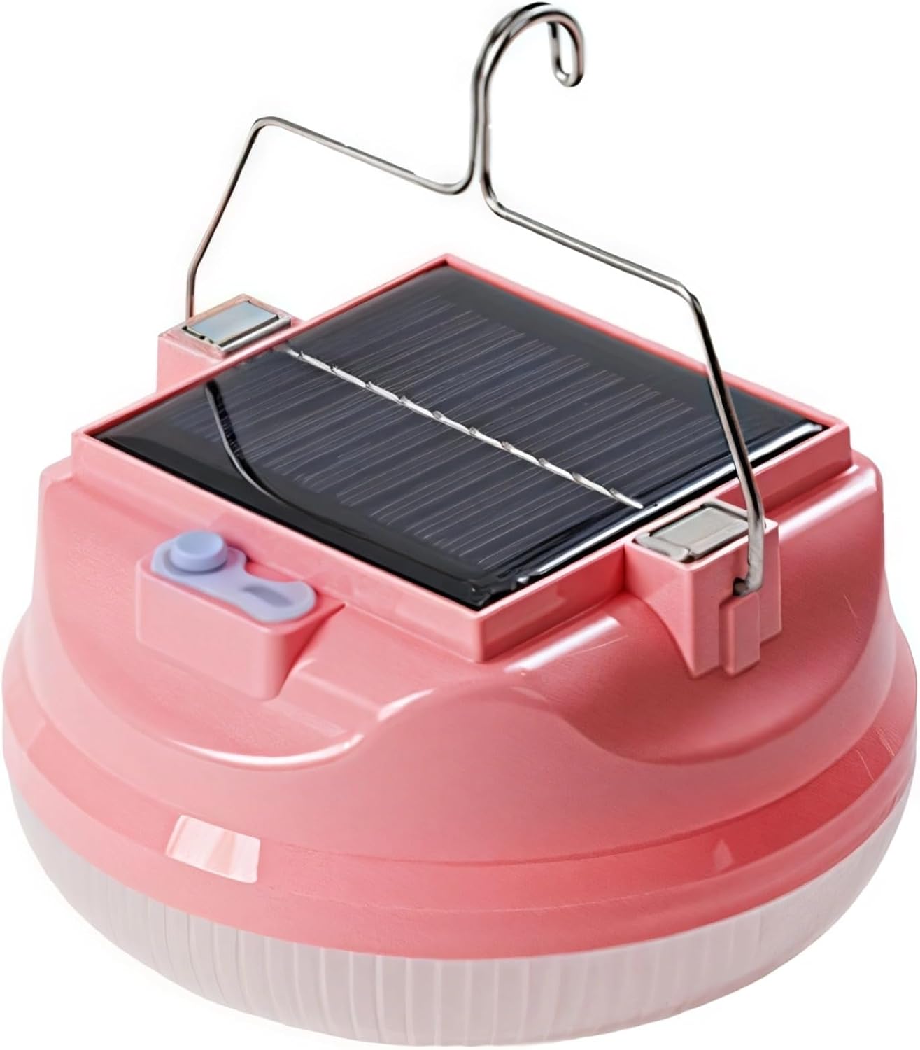 Lámpara Solar Portátil de Camping con Batería de Alta Capacidad y Gancho Versátil (Color Rosado) S2151