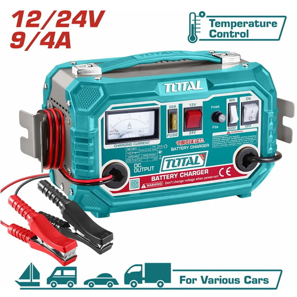 Cargador Portátil de Baterías 12V/24V TOTAL | 20 Amperios Inteligente S1770