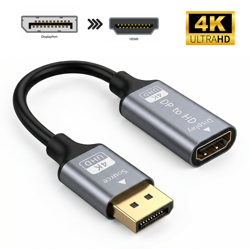 Adaptador Convertidor DisplayPort a HDMI 4K Ultra HD (20 cm) s2090