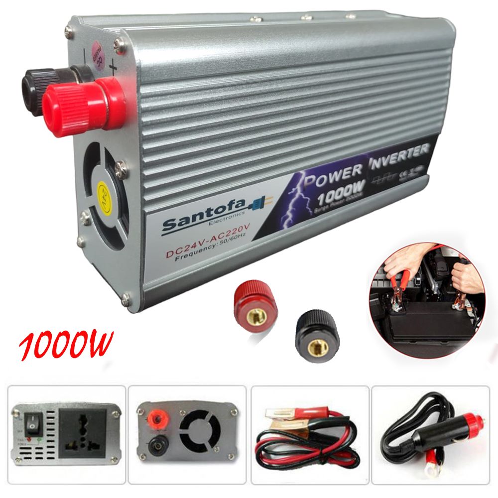 Inversor de Corriente 24V a 220V | 1000W - 2000W Pico | USB SANTOFA S1320