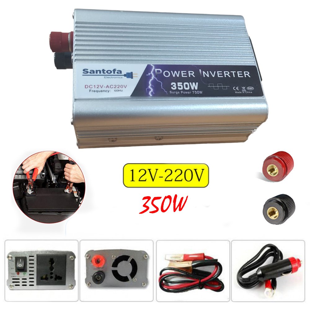 Inversor de Corriente Para Auto de 12v a 220v USB 5V 350w SANTOFA S1383