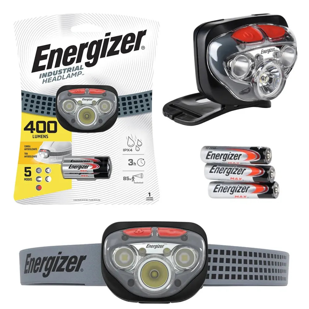 Linterna Frontal ENERGIZER 400 Lumenes 5 modos IPX4 85 mts S1849