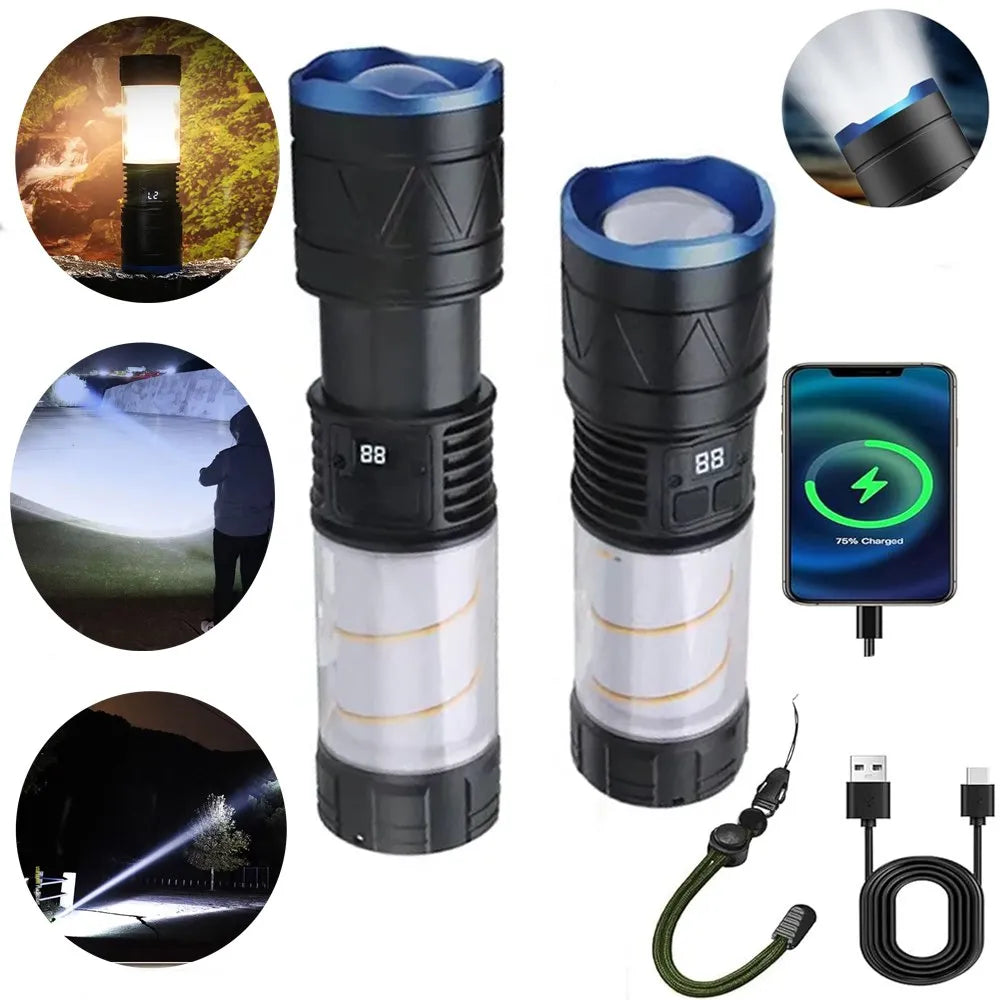 Linterna Potente Tactica Recargable 1000 Lm Zoom Camping 18w S1838