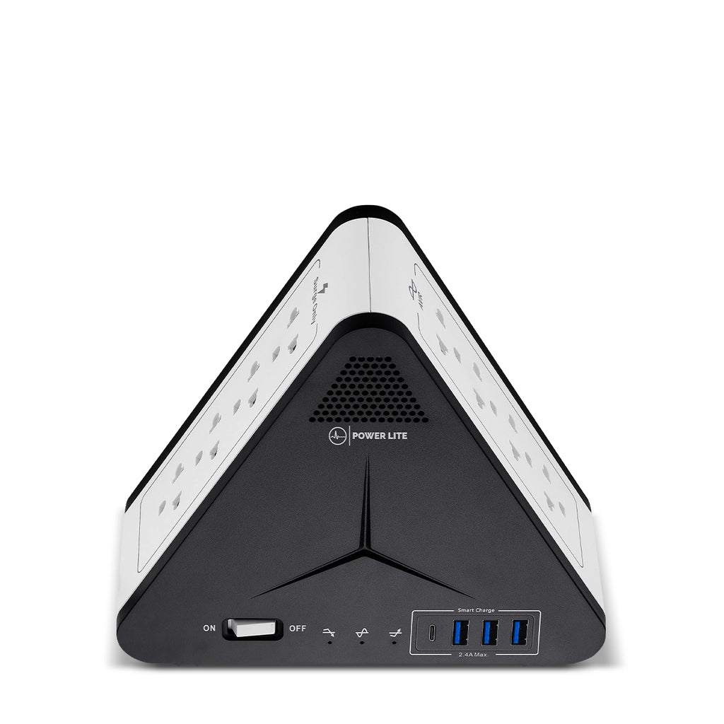 Estabilizador Regulador de Voltaje Power Lite Simetric PLI-1111U 1100VA 500W 8 Tomas 4 Puertos USB Type-C s2248