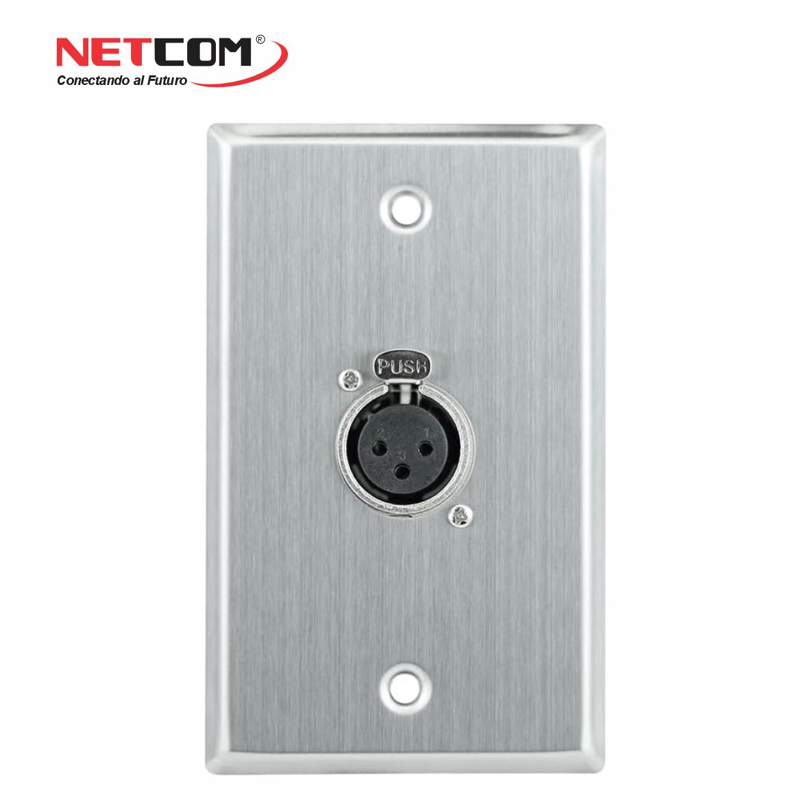 Placa de Pared con Conector XLR Hembra de 3 Pines NETCOM Faceplate para Audio S2061