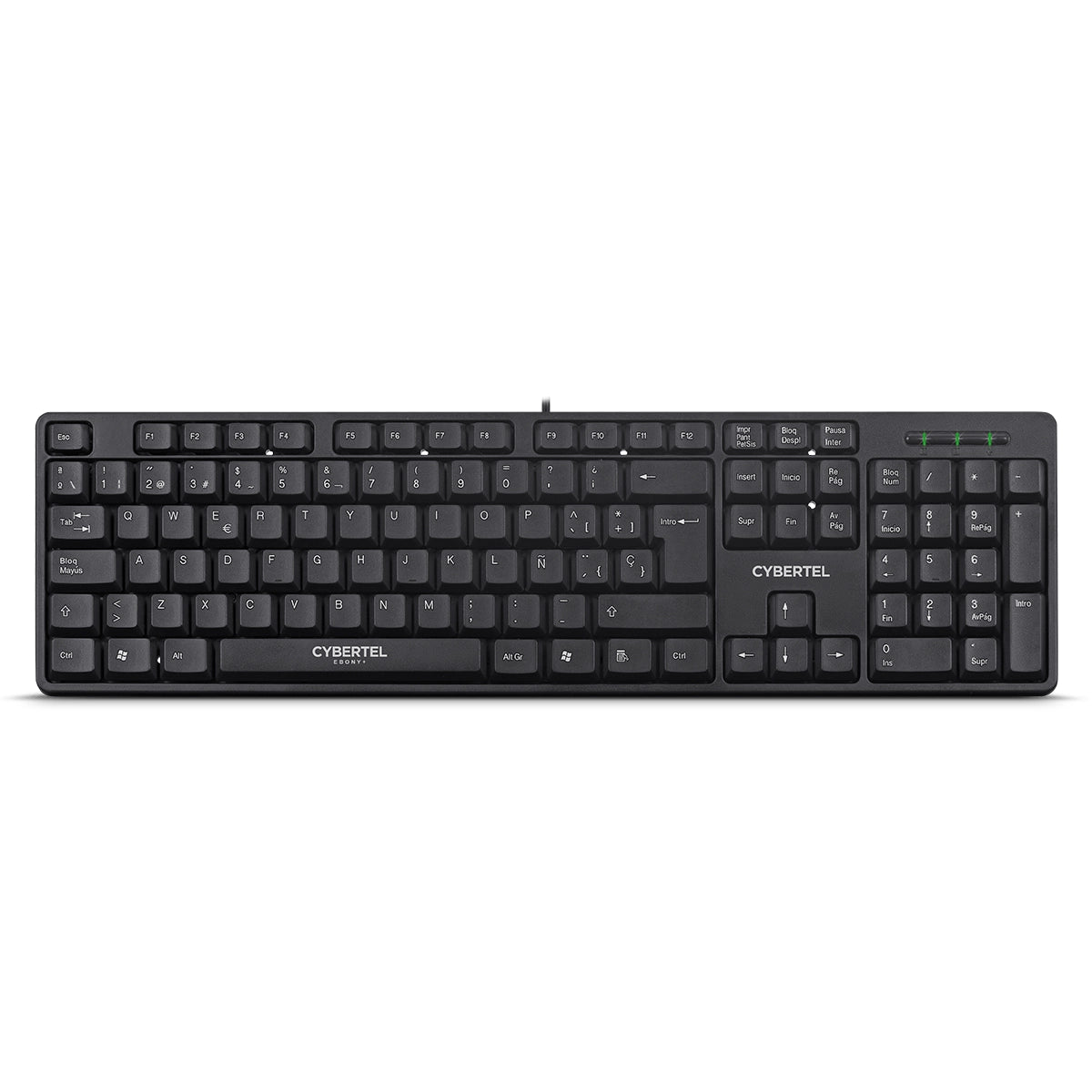 Teclado Multimedia USB Cybertel Ebony+ Negro Waterproof UV Teclas Semi Curvas CYB K105+ s2241