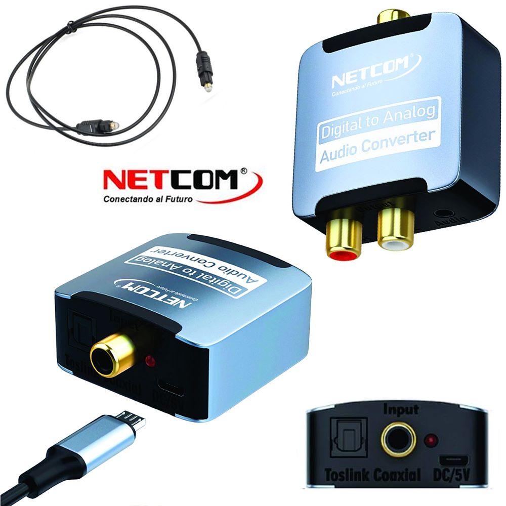 Convertidor de Audio Óptico Digital a RCA NETCOM digital a análogo S1261