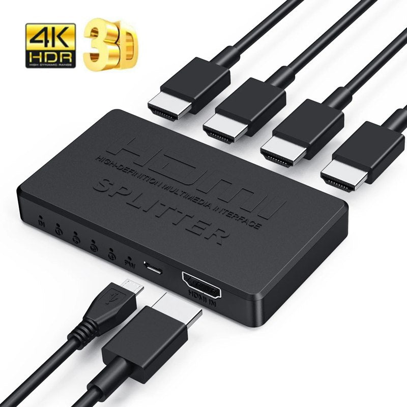 Splitter Hdmi 1x4 Full Hd 4K 3D 1080P 60Hz Multiplica Señal S1623