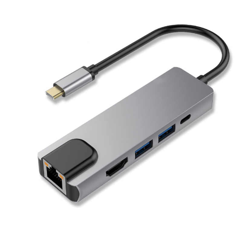 Adaptador Tipo C a HDMI 4K USB 3.0 LAN 5 en 1 Multiport S0692