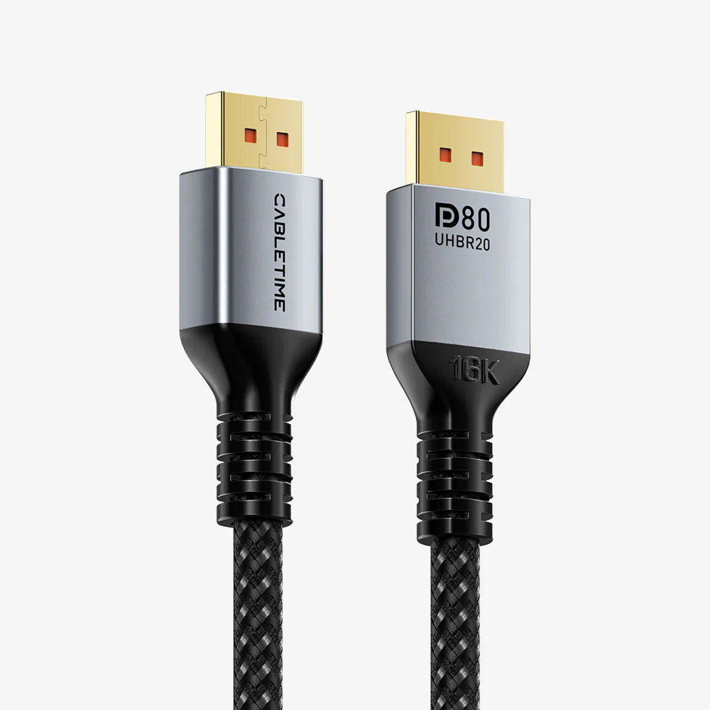 Cable DisplayPort a DisplayPort 2.1 Premium 16K a 60Hz 80Gbps CABLETIME de 1 Metro S2179