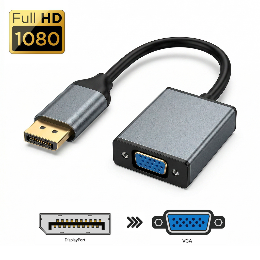 Adaptador Convertidor DisplayPort a VGA Full HD 1080p (20 cm) s2088